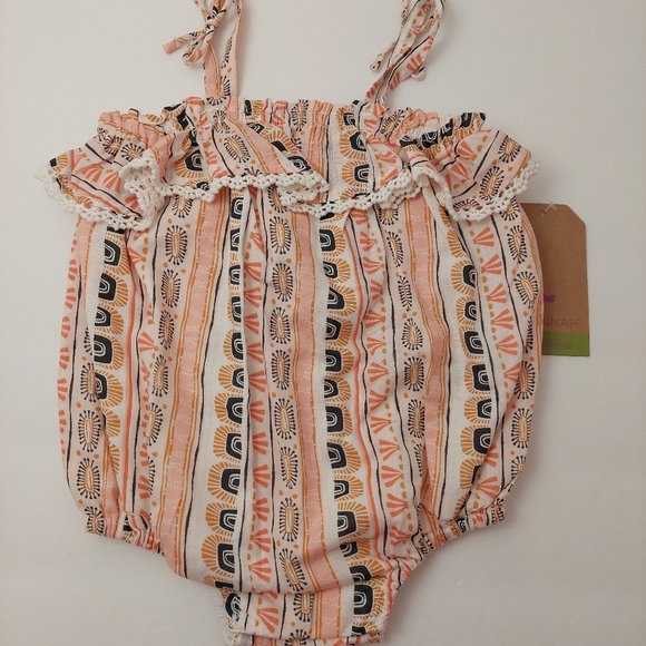 Savannah Romper Headband Set Organic Cotton Size 3 - 6 Months Baby NEW - Picture 2 of 8